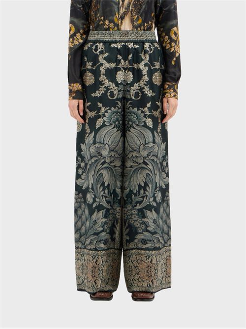 Pure silk palazzo trousers with botanical print PIERRE-LOUIS MASCIA | PT12450519438